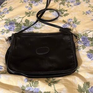 Etra leather purse with zipper and shoulder strap